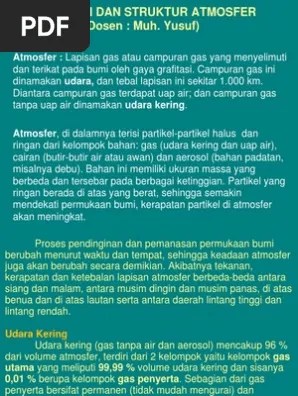 Kuliah Metklim - Atmosfer | PDF