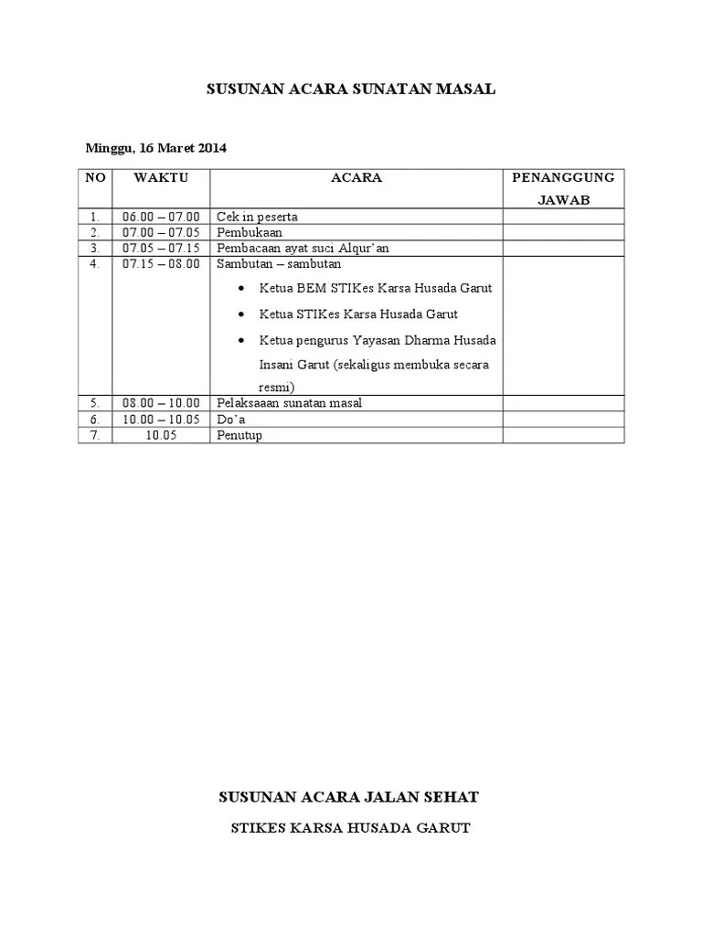 Susunan Acara Sunatan Masal | PDF