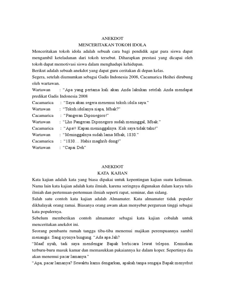 Pelajaran Bahasa Indonesia #Anekdot | PDF