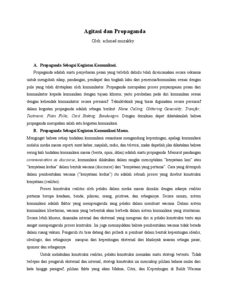 Agitasi Dan Propaganda | PDF