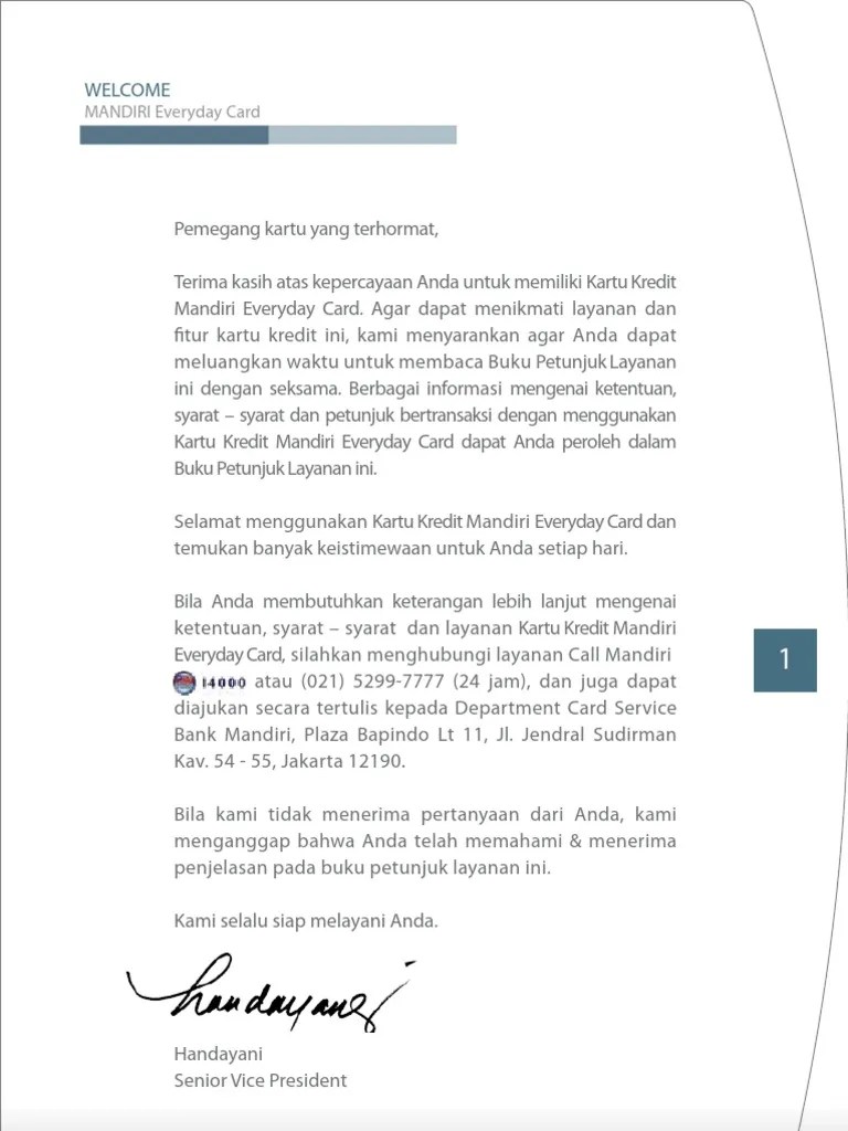 Bank Mandiri - Segalanya Tentang Mandiri Everyday Card | PDF