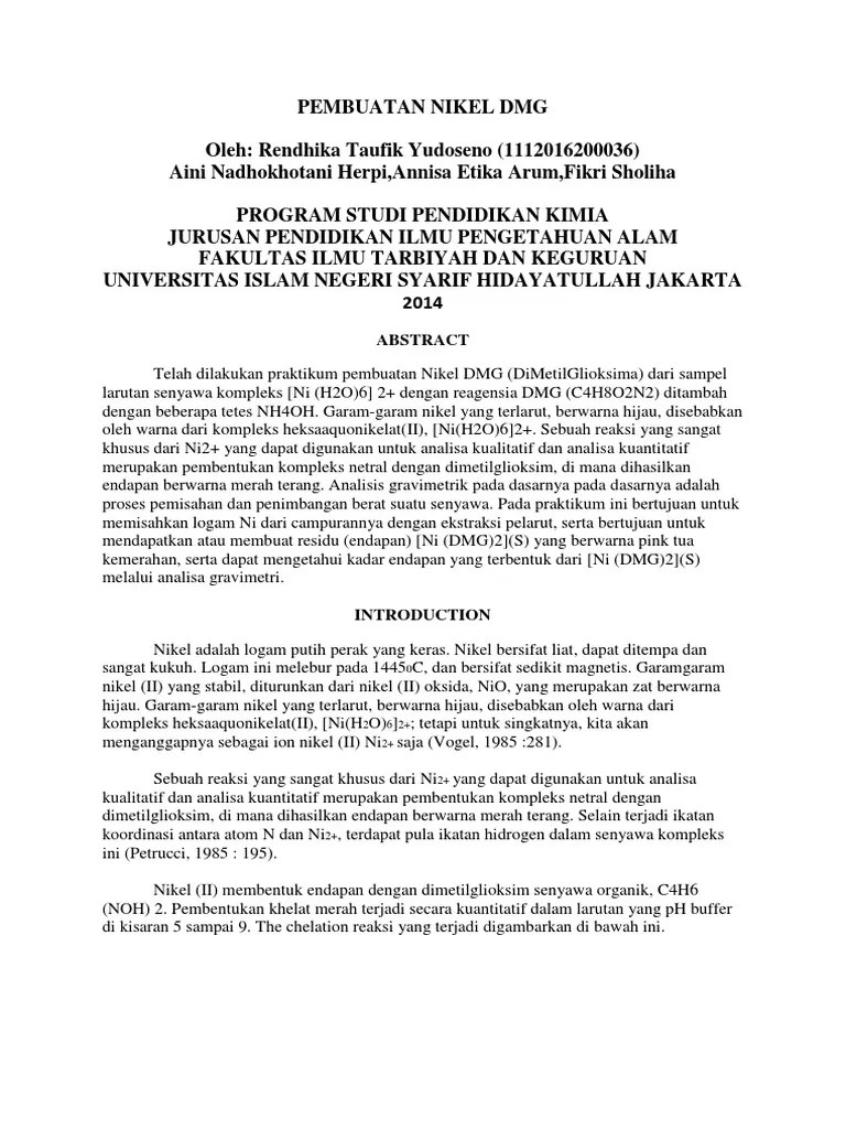 Pembuatan Nikel DMG