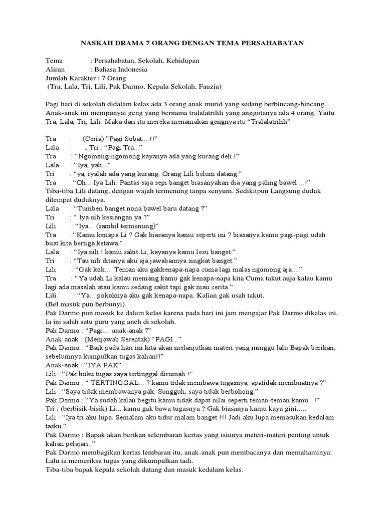 Contoh Naskah Drama Bahasa Jawa 7 Orang - Contoh Surat