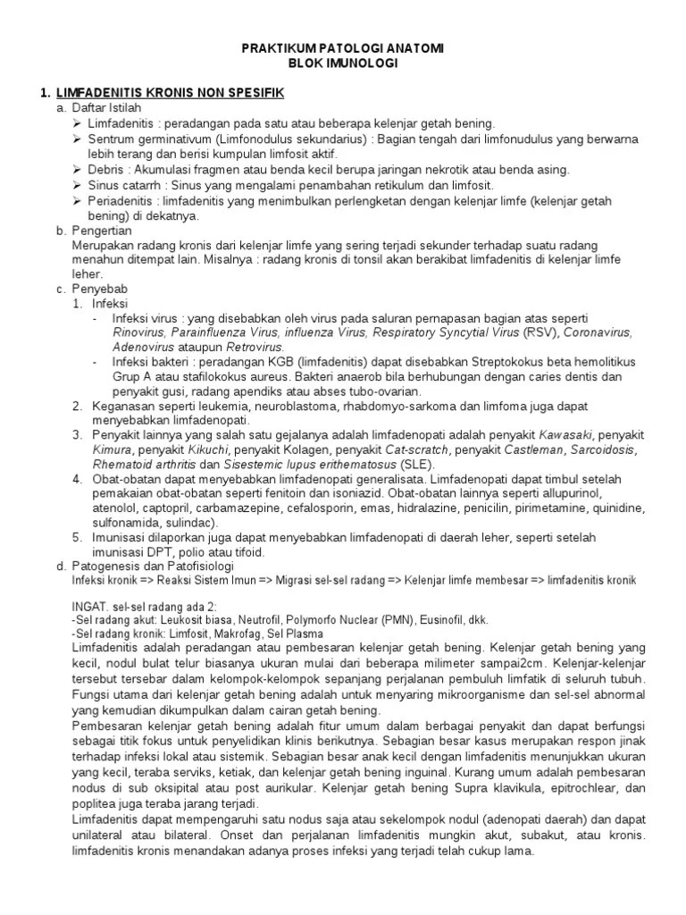 Limfadenitis Kronik Non Spesifik | PDF
