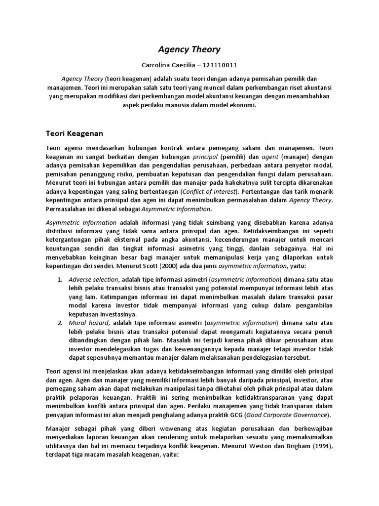 Agency Theory | PDF