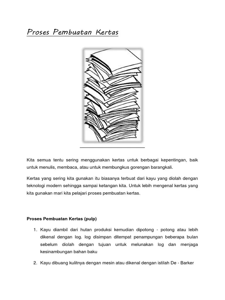Proses Pembuatan Kertas | PDF