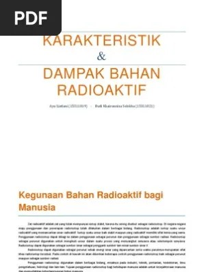 T 4-1) Tugas 4-1 Karakteristik Dan Dampak Bahan Radioaktif - Kelompok 1 |  PDF