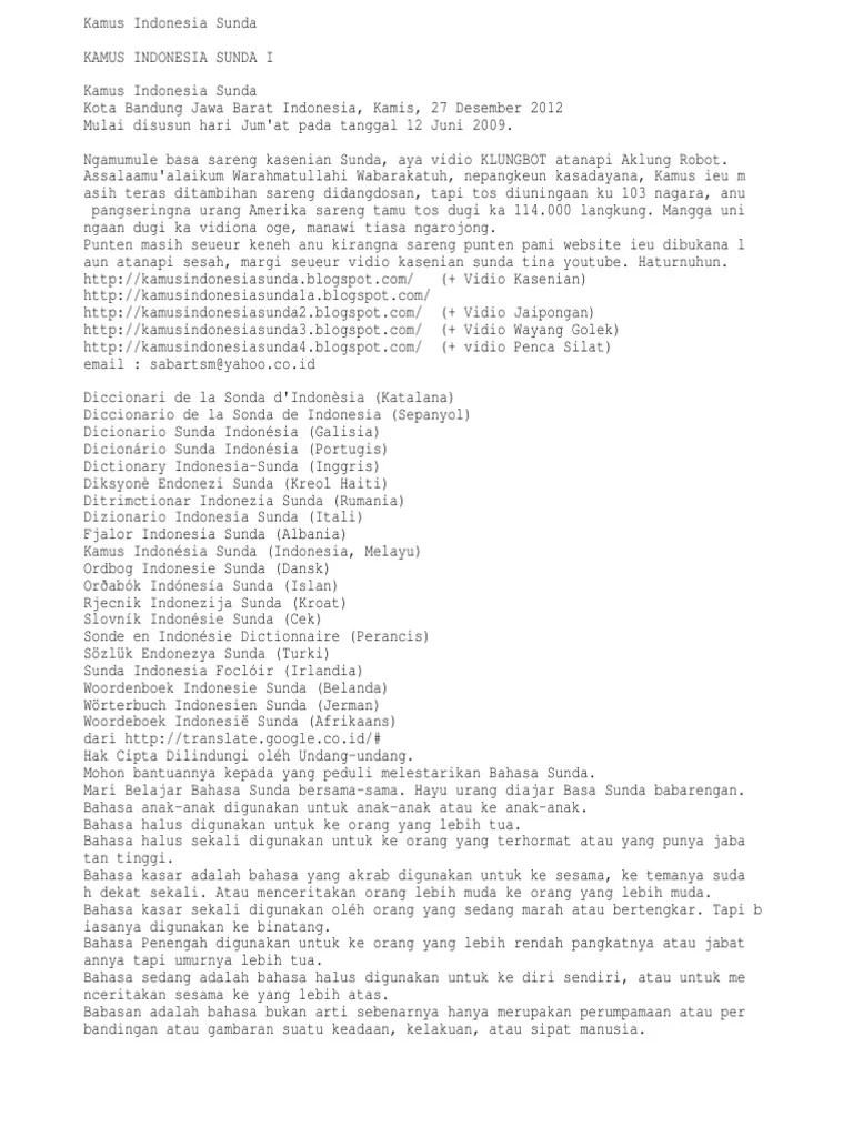 Kamus Indonesia - Sunda | PDF