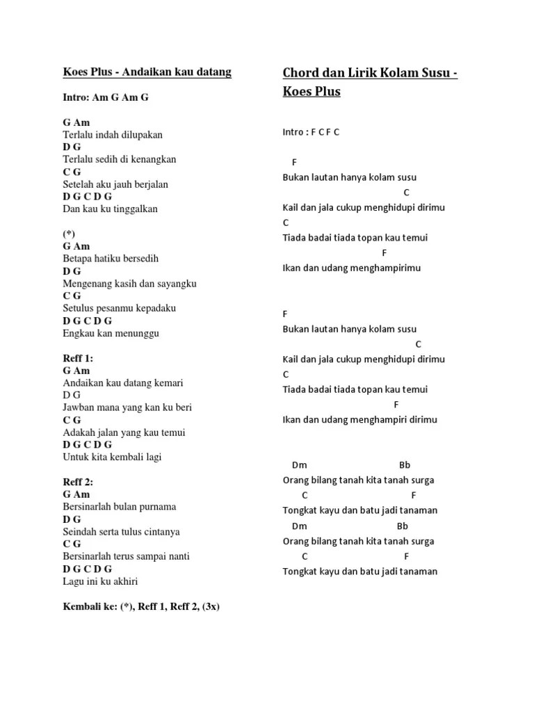 KUNCI GITAR Koes Plus | PDF