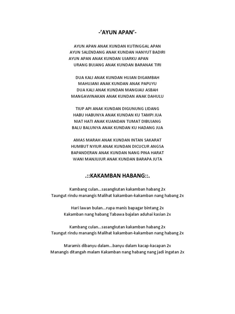 Lirik Lagu Banjar | PDF