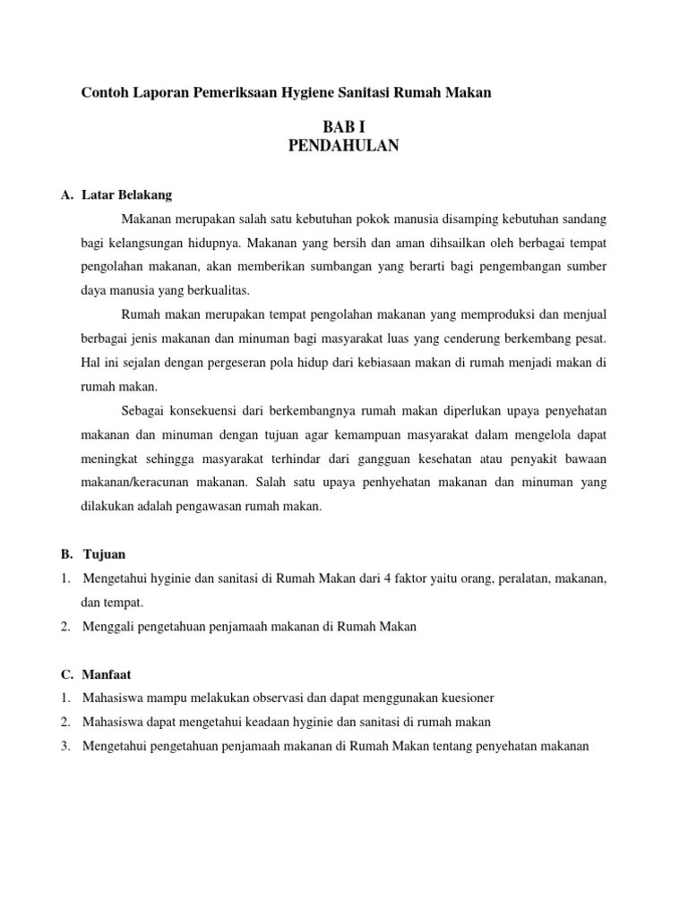 Contoh Laporan Hasil Observasi Rumah Makan
