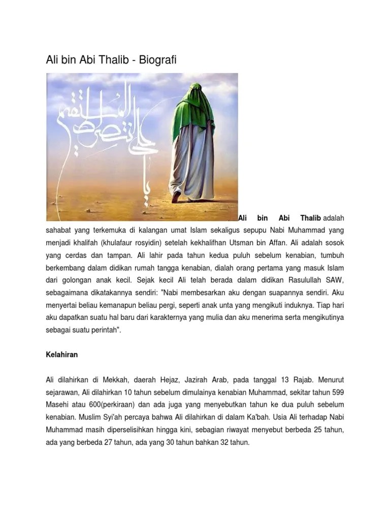 Biografi Ali Bin Abi Thalib | PDF