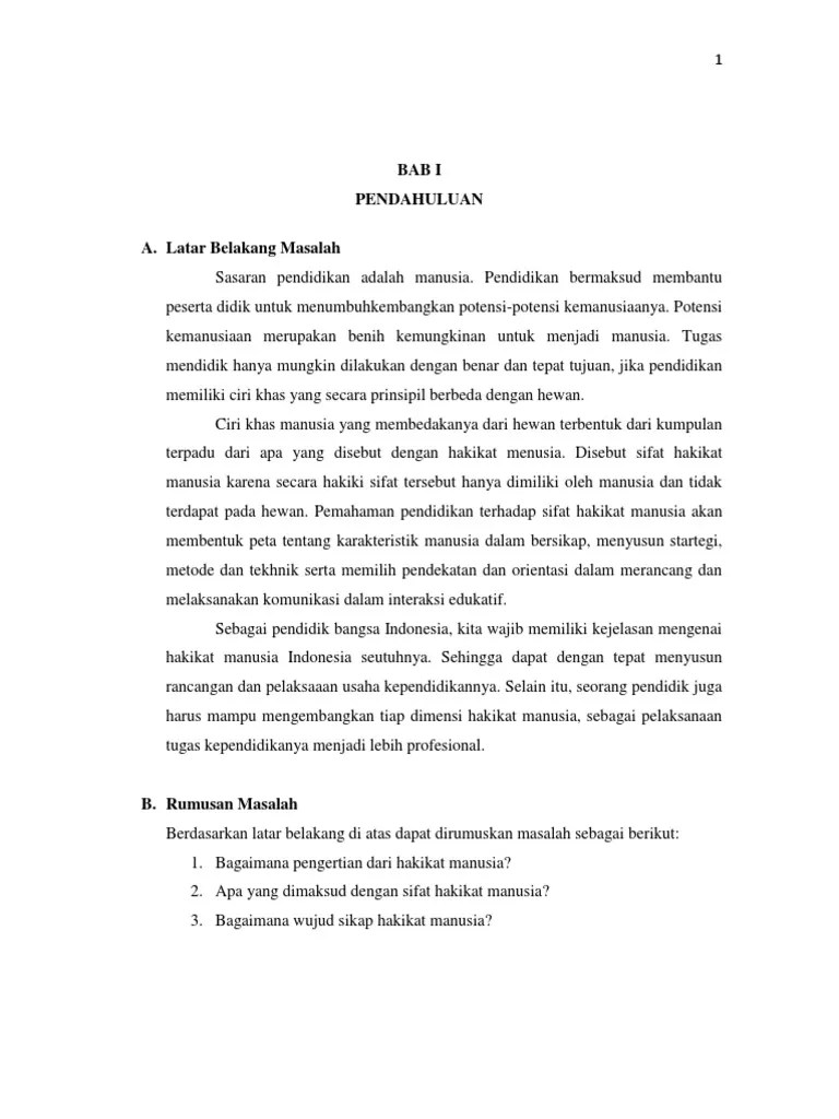 Makalah Hakikat Manusia | PDF