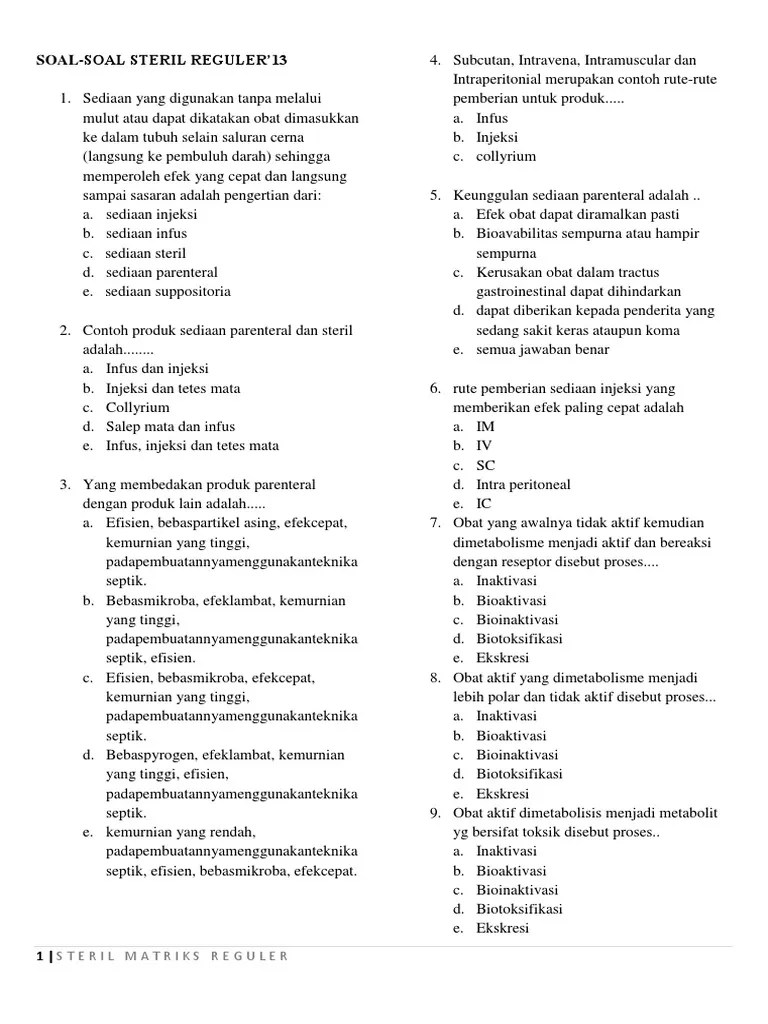 Soal Pilihan Ganda Suppositoria Dan Jawabannya - Peranti Guru