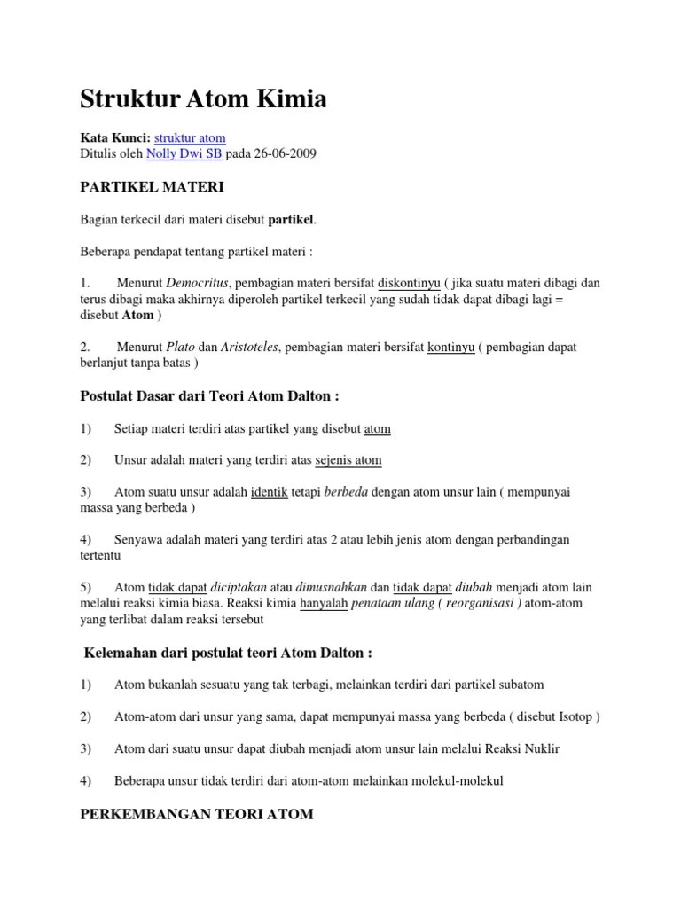 Struktur Atom Kimia | PDF