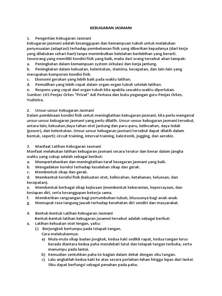 Kebugaran Jasmani | PDF