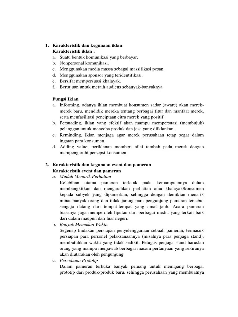 Karakteristik Dan Kegunaan Iklan | PDF