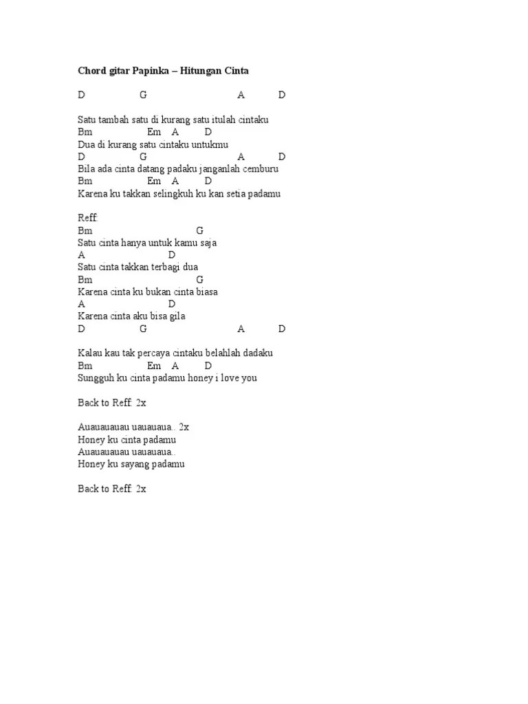 Chord Gitar Papinka | PDF