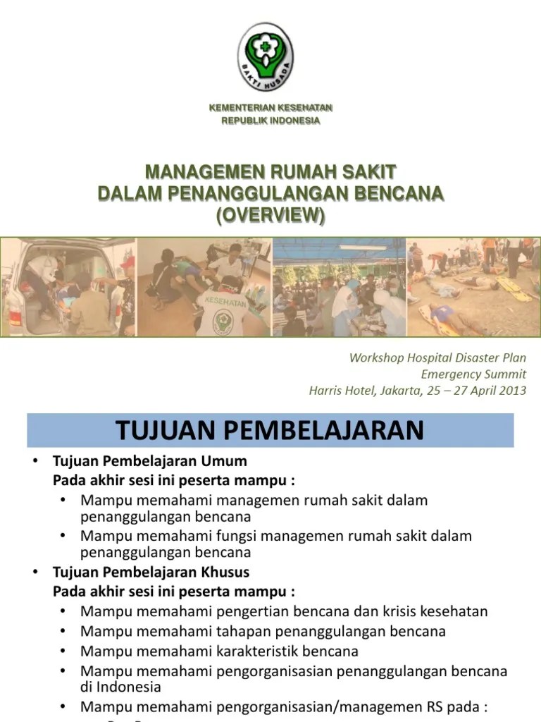 Materi Manajemen RS Penanggulangan Bencana | PDF