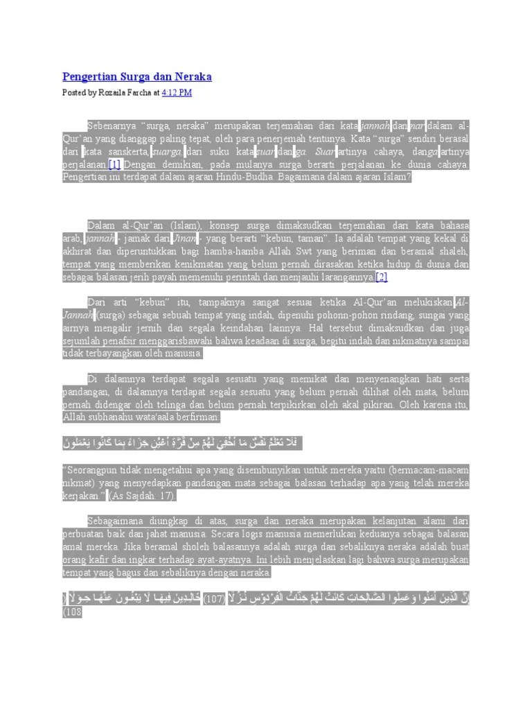 Pengertian Surga Dan Neraka | PDF