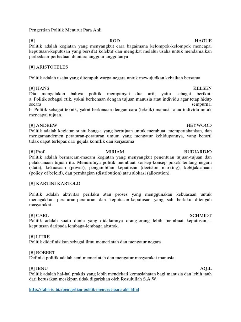 Tuliskan Pengertian Sistem Politik Menurut 3 Para Ahli
