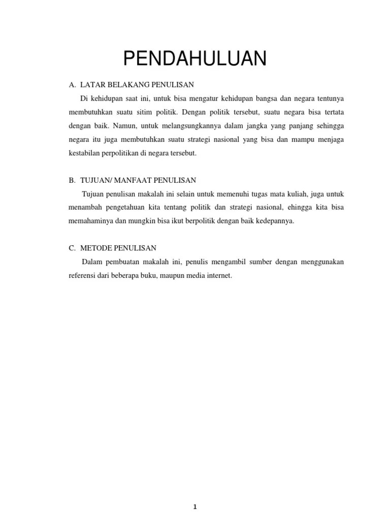 Politik Dan Strategi Nasional | PDF