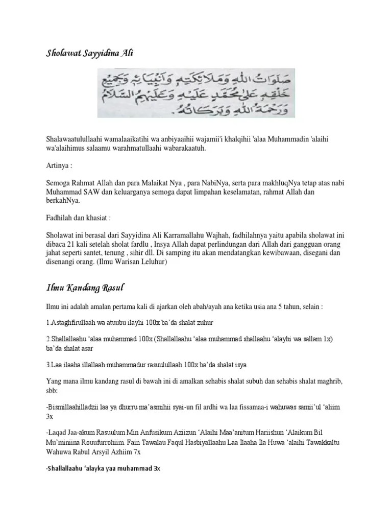 Sholawat Sayyidina Ali | PDF