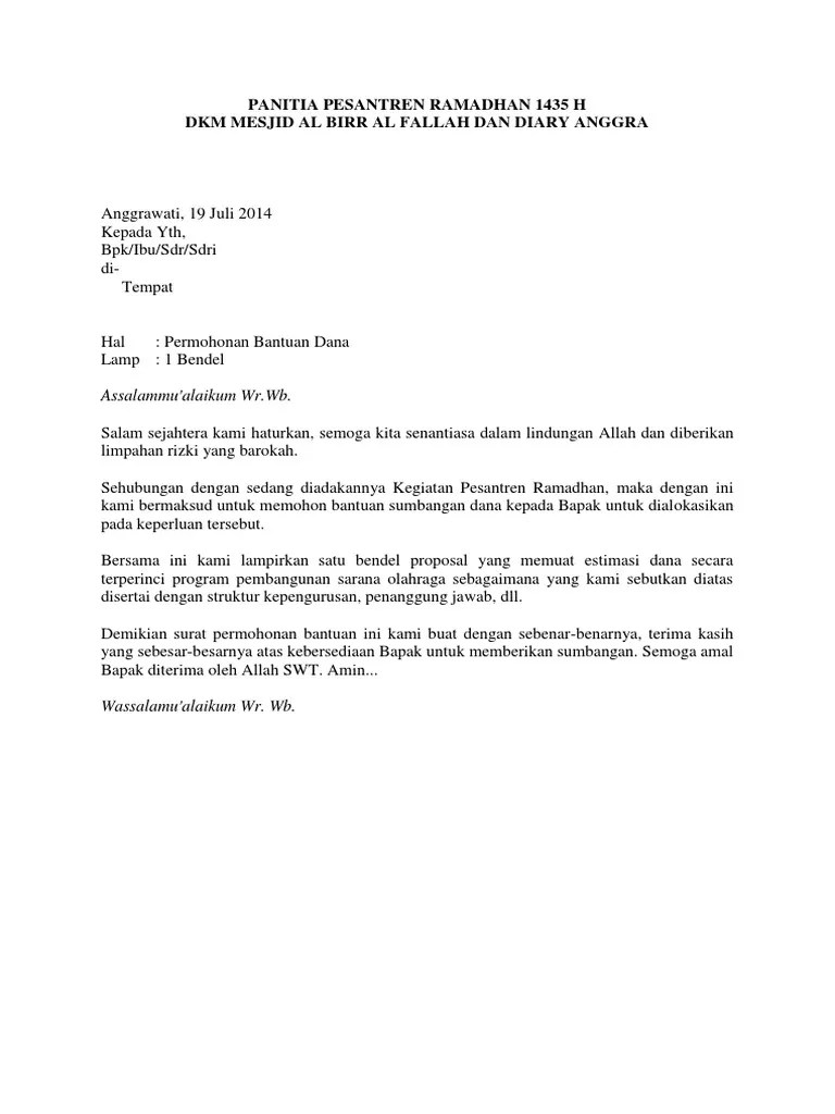 Contoh Kata Pengantar Proposal Bantuan Dana | PDF