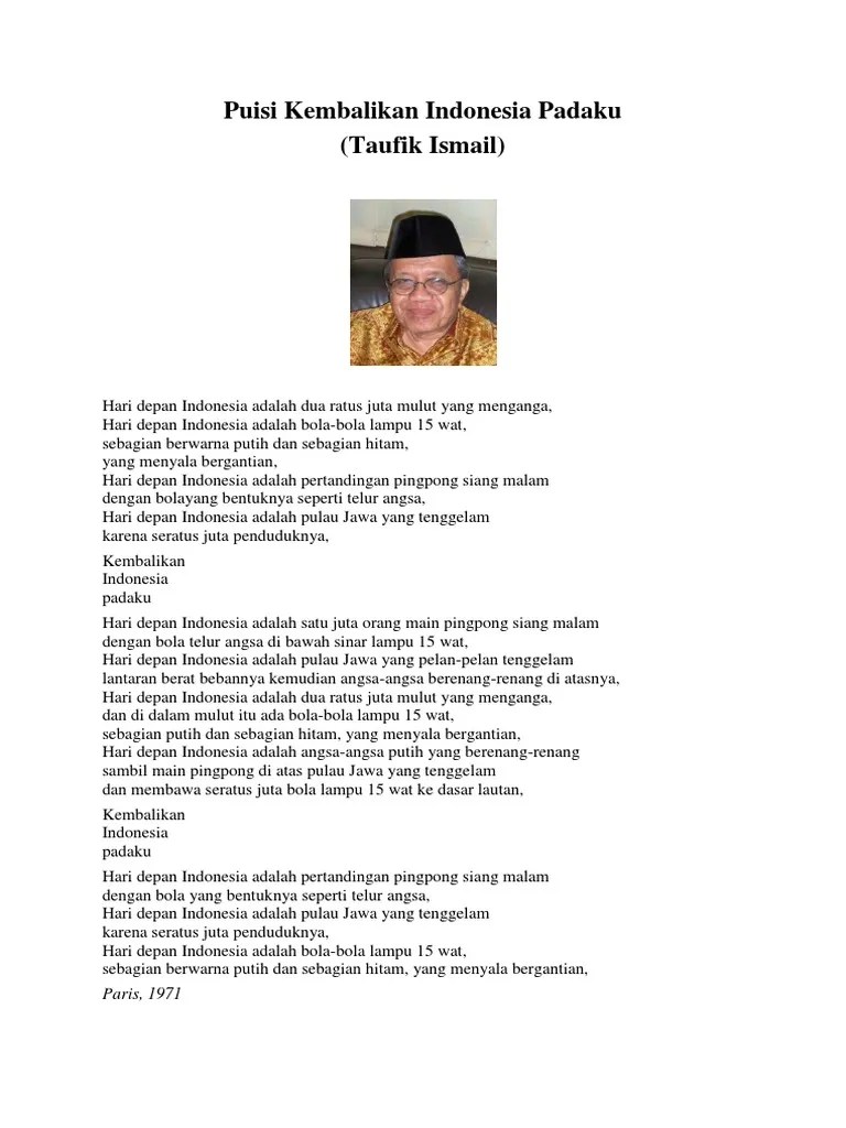 Puisi Tentang Cita Cita Beserta Pengarangnya - KT Puisi