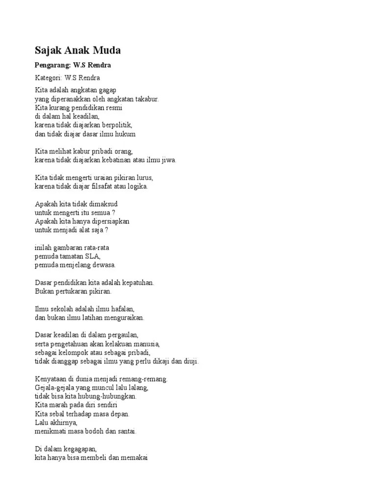 Sajak Anak Muda | PDF