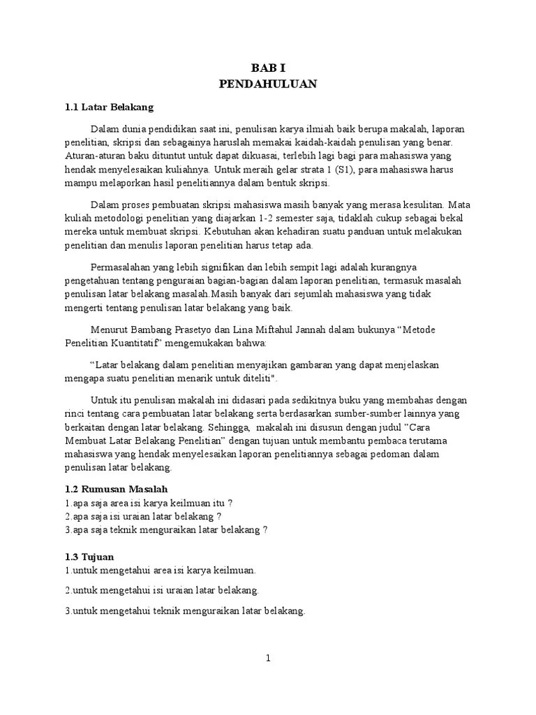 Makalah Penguraian Latar Belakang | PDF