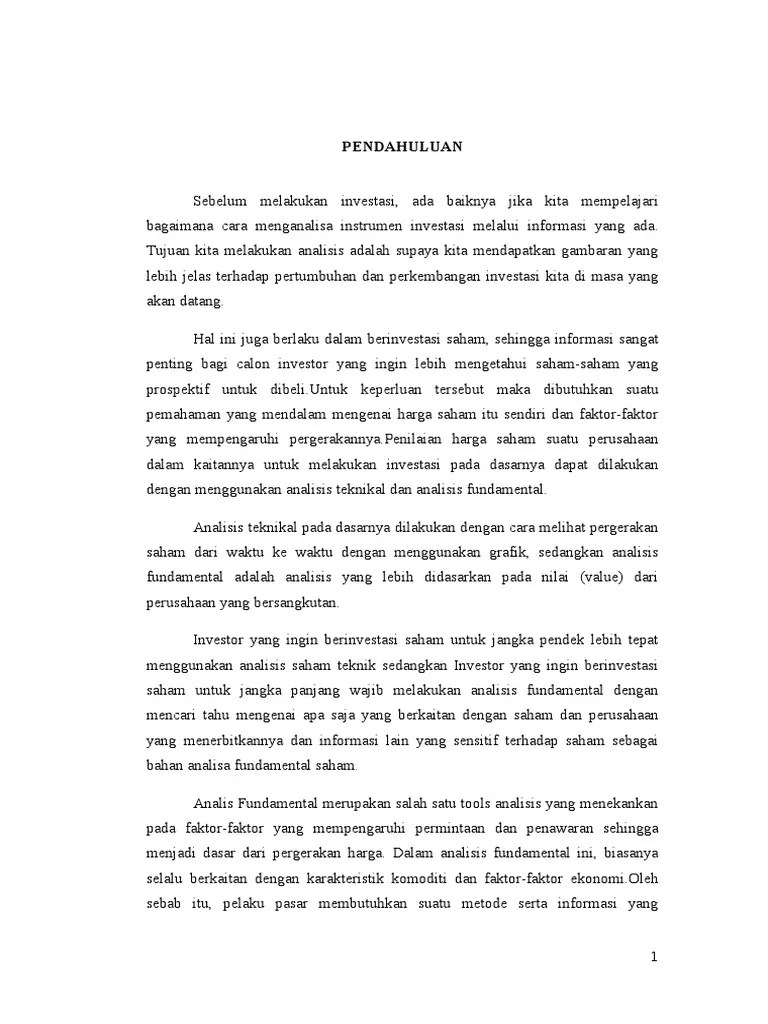Analisis Fundamental Dan Teknikal | PDF