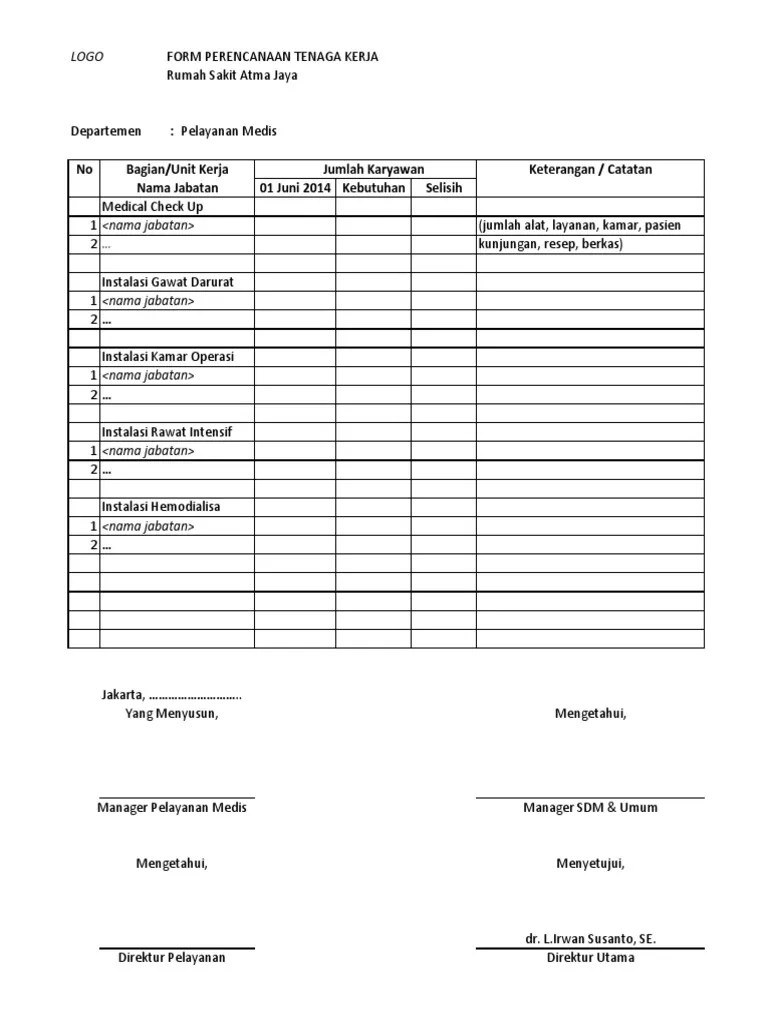 Form Perencanaan Tenaga Kerja (Format) | PDF