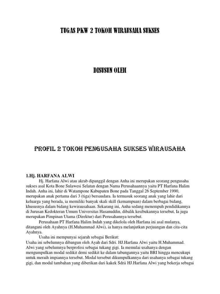 Tugas PKW 2 Tokoh Wirausaha Sukses 2 | PDF