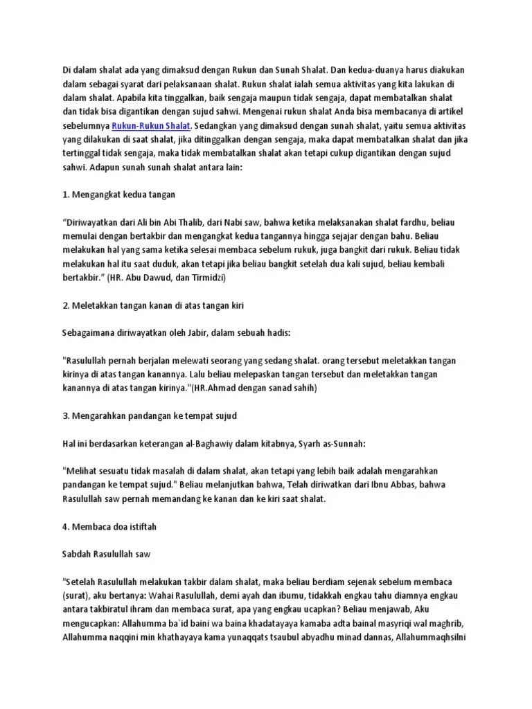 Sunnah Sholat | PDF
