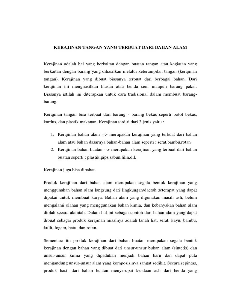 Makalah Prakarya Kerajinan Serat - Contoh Makalah