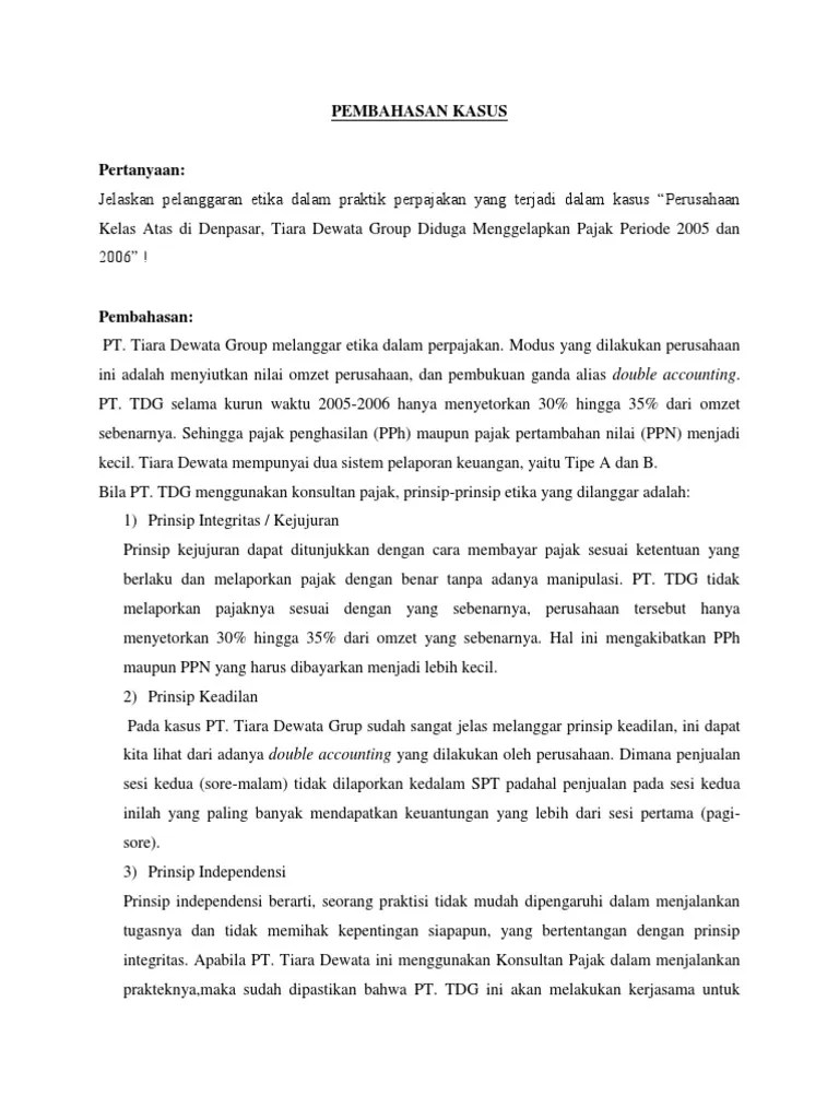 Kasus Etika Dalam Perpajakan | PDF