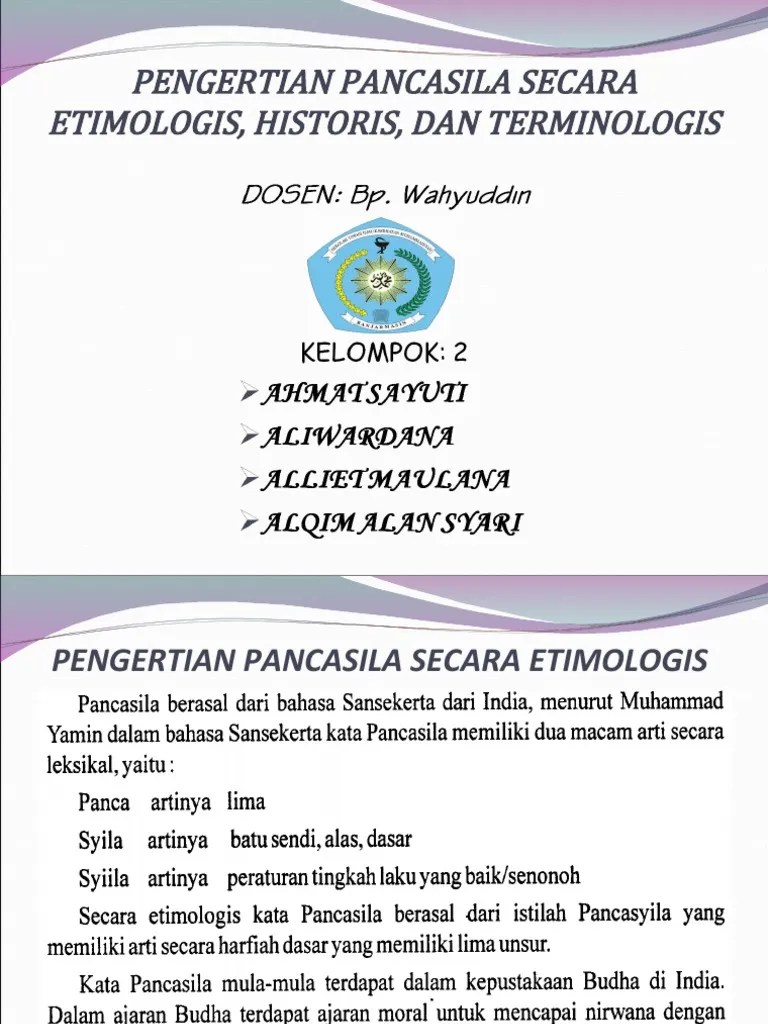 Pengertian Pancasila Secara Etimologis Historis, Dan Terminologis | PDF