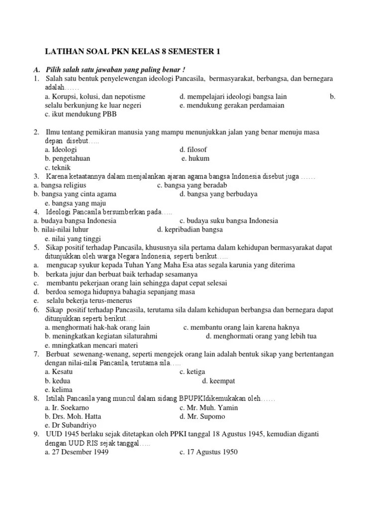 Contoh Soal Akm Pkn Sma Kelas 11