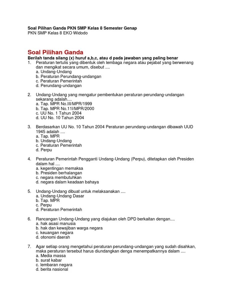 Soal Pkn Bab 6 Kelas 7
