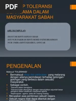 Konsep Toleransi Beragama Dalam Masyarakat Sabah | PDF