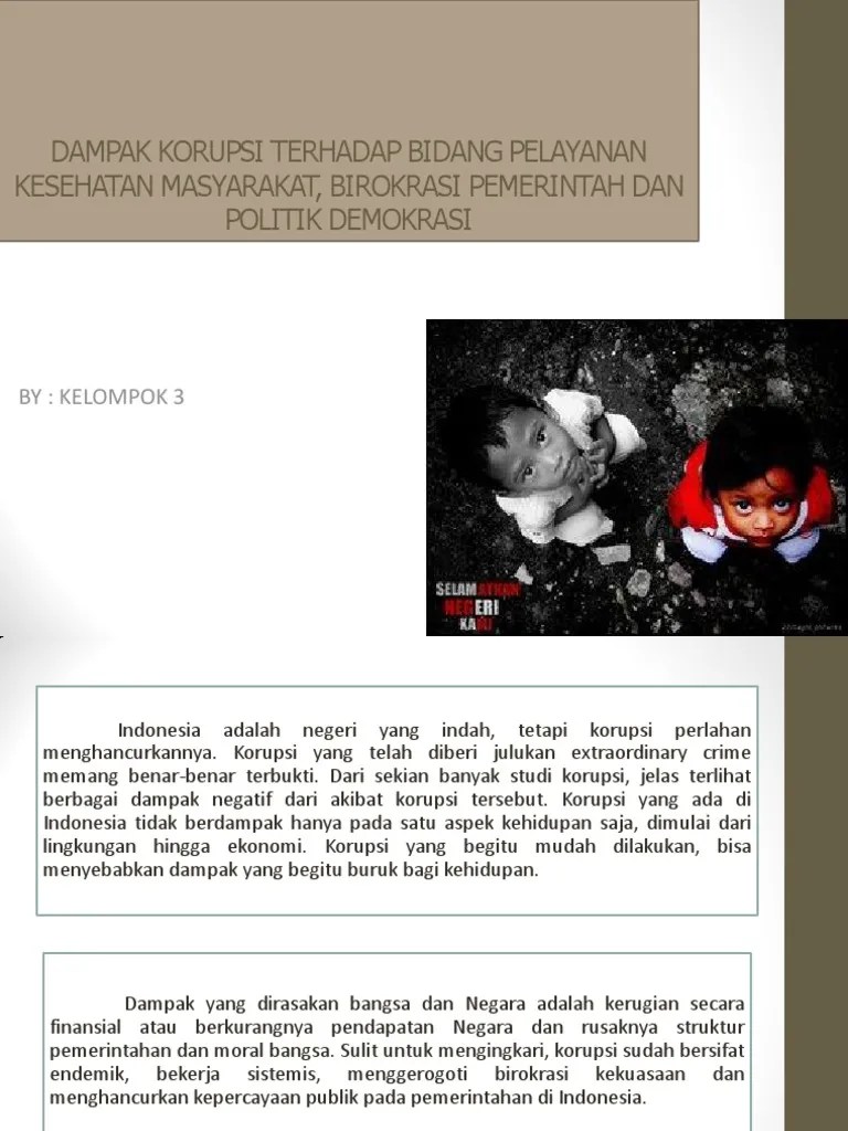 Dampak Korupsi Terhadap Bidang Pelayanan Kesehatan Masyarakat | PDF