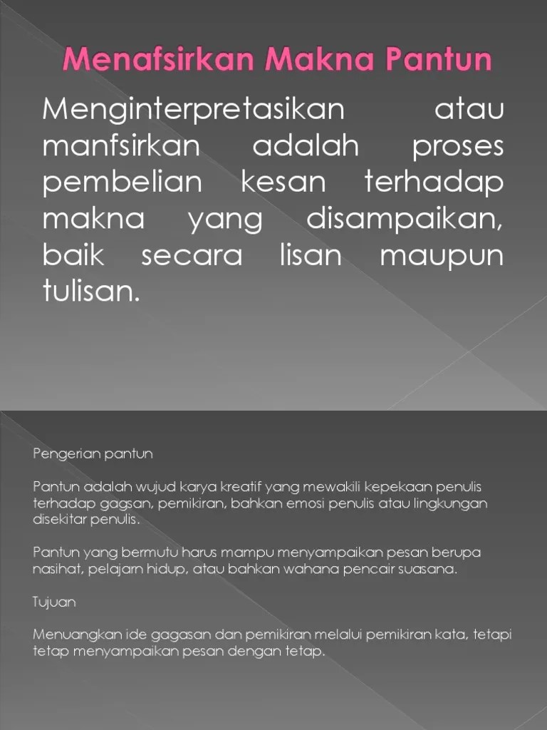 Menafsirkan Makna Pantun | PDF