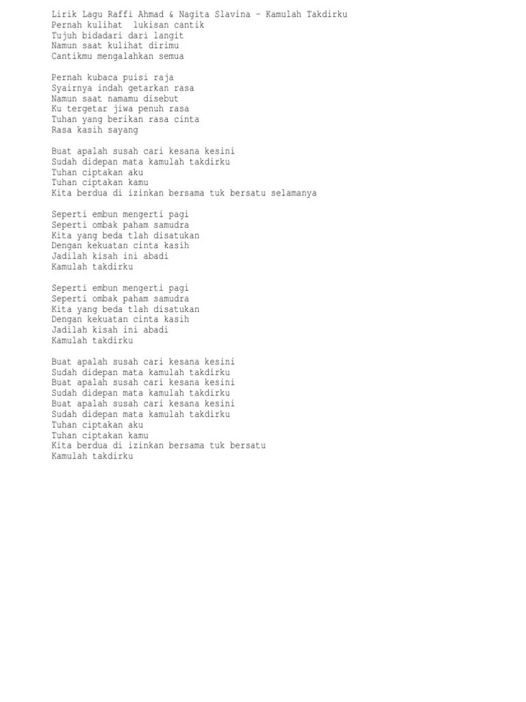 Lirik Raffi | PDF