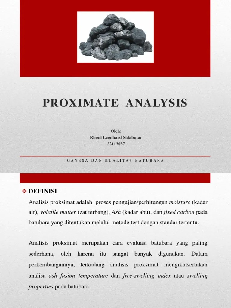 Analisis Proximate-Rhoni Leonhard Sidabutar-22113037 | PDF