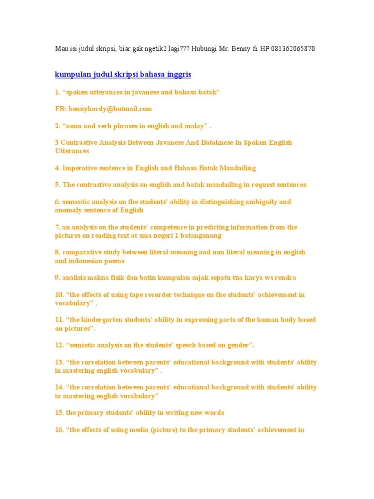 Contoh Proposal Skripsi Bahasa Inggris Kualitatif Pdf