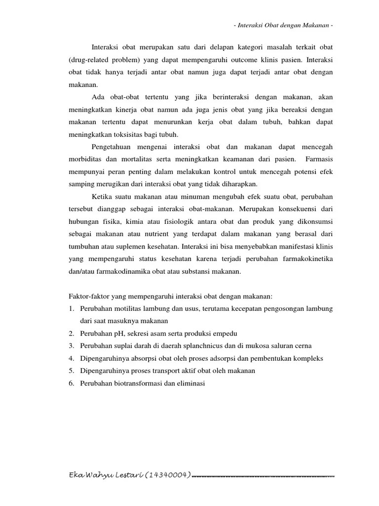 Interaksi Obat Dengan Makanan | PDF