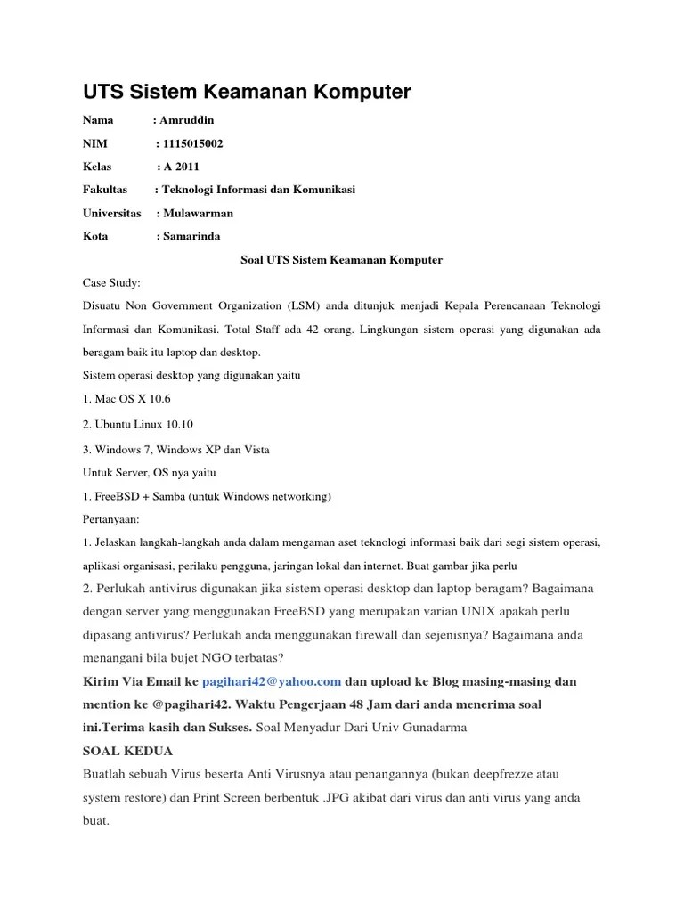 UTS Sistem Keamanan Komputer | PDF