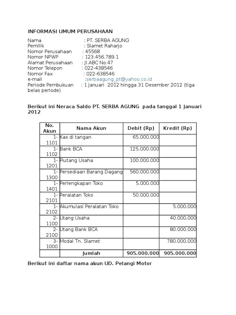 Contoh Soal Kasus Myob | PDF