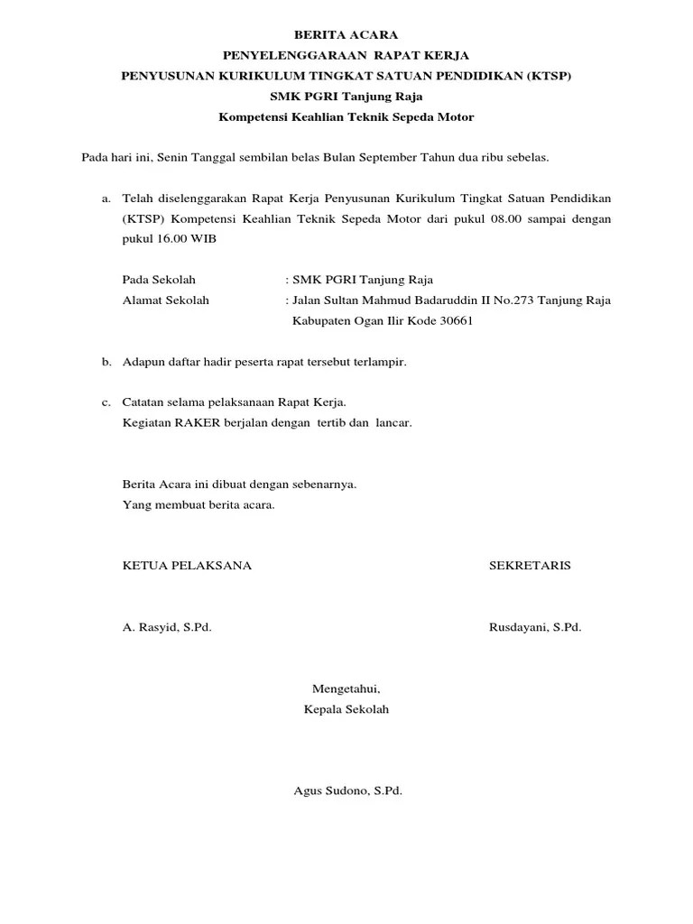 Berita Acara Dan Notulen | PDF